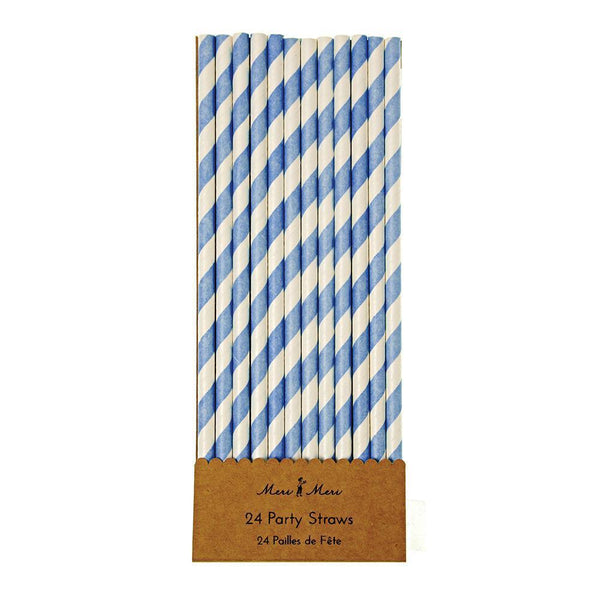 Blue & White Party Straws - IMAGINE Party Supplies