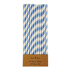 Blue & White Party Straws
