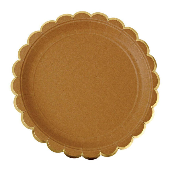 Kraft Scallop Edge Plates (large) - IMAGINE Party Supplies