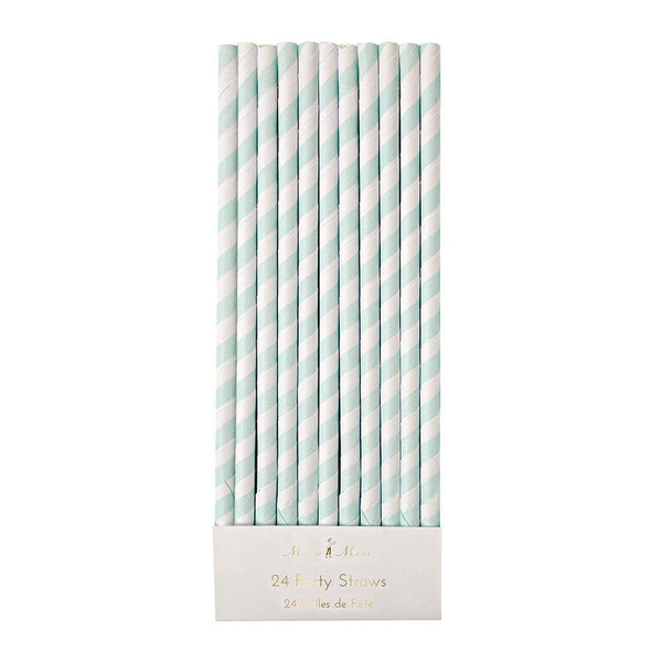 Mint Striped Straws - IMAGINE Party Supplies
