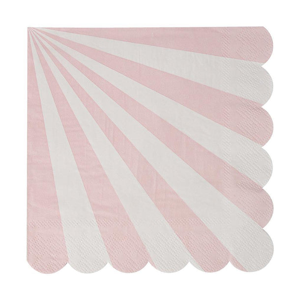 Dusty Pink Fan Stripe Napkins (large) - IMAGINE Party Supplies