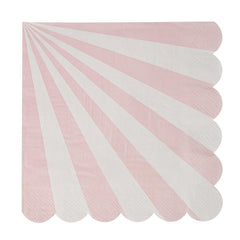 Dusty Pink Fan Stripe Napkins (large)