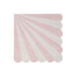 Dusty Pink Fan Stripe Napkins (small) - IMAGINE Party Supplies