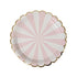 Dusty Pink Fan Stripe Plates (small) - IMAGINE Party Supplies