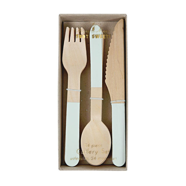 Mint Wooden Cutlery Set - IMAGINE Party Supplies