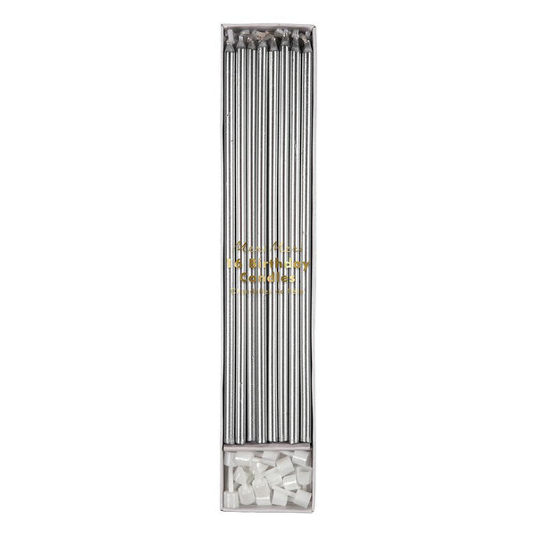 Silver Long Candles - IMAGINE Party Supplies