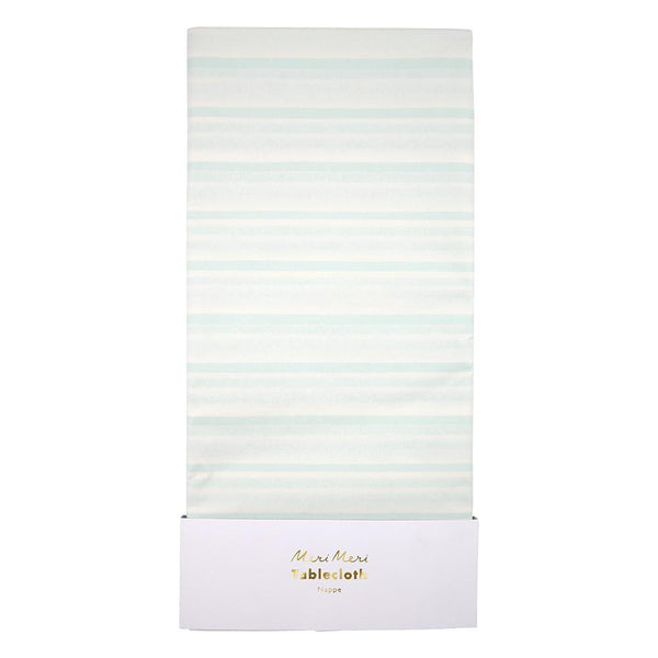 Mint Stripe Table Cloth - IMAGINE Party Supplies