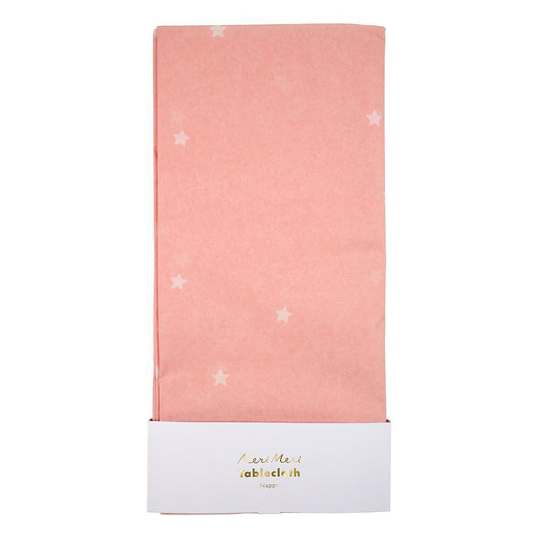Pink Scattered Stars Table Cloth - IMAGINE Party Supplies